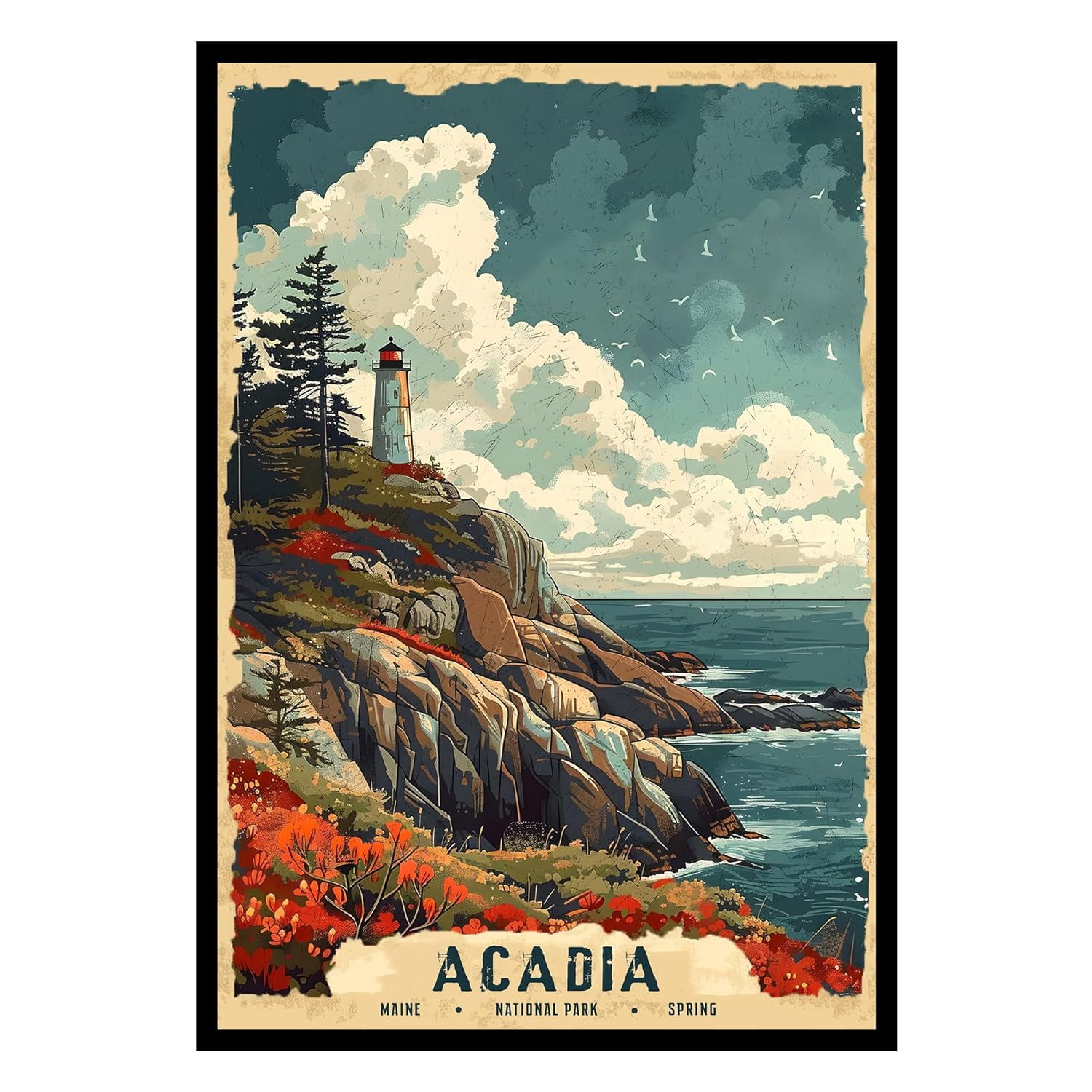Eastern Print Acadia National Park, Acadia National Park Wall Art