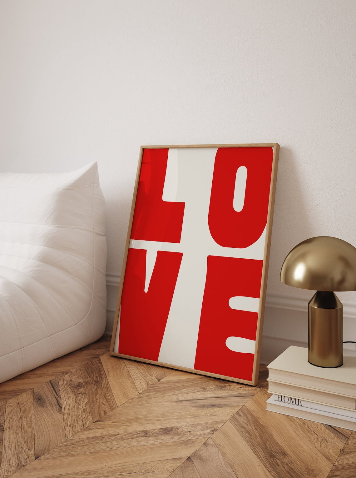 Eastern Print Aesthetic LOVE Poster, Minimalist Typography Wall Art ...