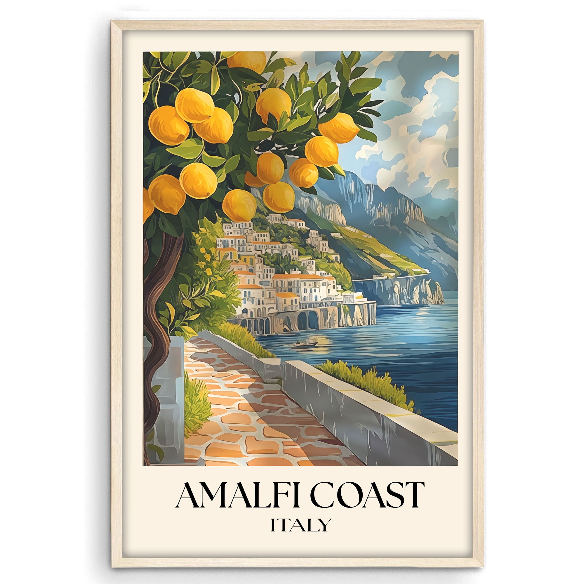 Eastern Print Amalfi Coast Poster Italy Travel Wall Art Positano ...