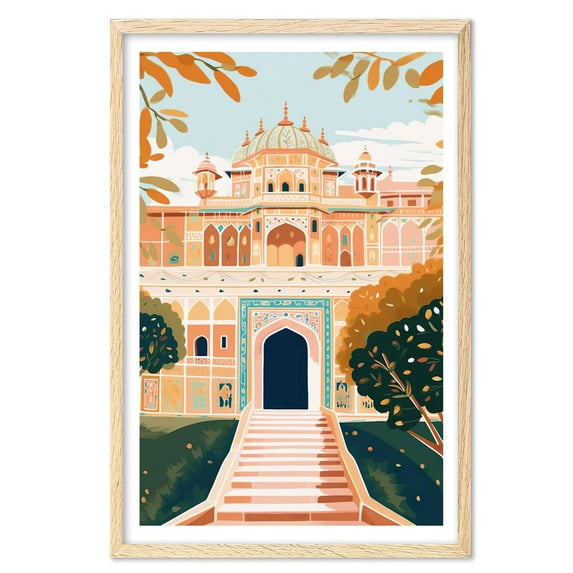 Eastern Print Amber Palace Jaipur Art Print, India Art Print, Jaipur Print, Travel Print, Travel Poster, India Art, Housewarming Gift, Anniversary Gift (UNFRAMED)