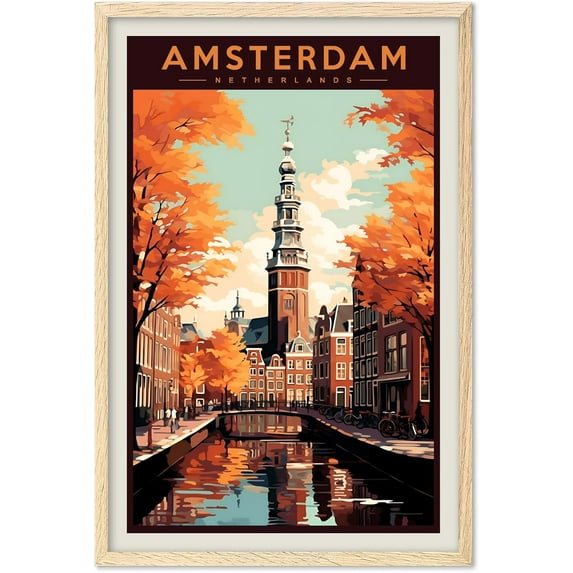 Eastern Print Amsterdam Poster, Netherlands Poster, Amsterdam Wall Art, Vintage Travel Posters, Travel Wall Art, City Wall Art, Amsterdam Gift, Travel Print, Travel Gift (UNFRAMED)