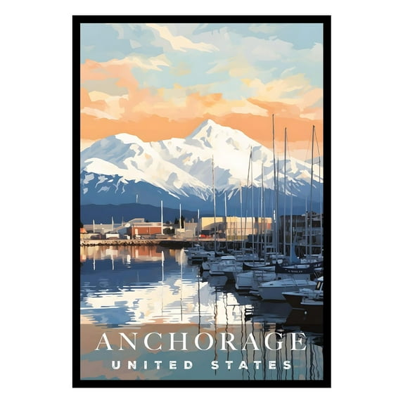 Eastern Print Anchorage Poster, United States Poster, Anchorage Wall Art, Vintage Travel Posters, City Wall Art, Travel Print, Travel Home Decor (UNFRAMED) 16x24