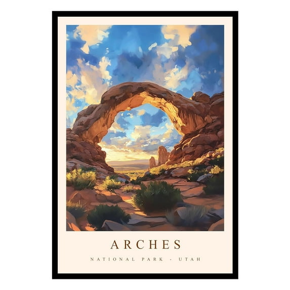 Eastern Print Arches Poster, Arches National Park Poster, Arches Wall Art, National Park Wall Art, National Park Print for Living Room (UNFRAMED), 24x36