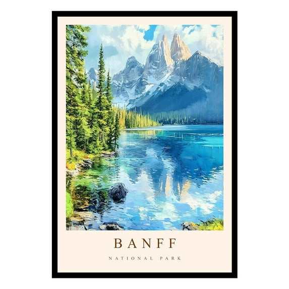 Eastern Print Banff Poster, Banff National Park Poster, Banff Wall Art, National Park Wall Art, National Park Print for Living Room (UNFRAMED), 24x36