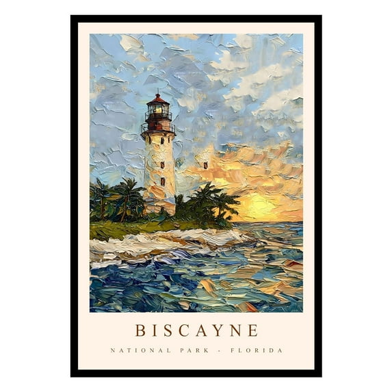 Eastern Print Biscayne Poster, Biscayne National Park Poster, Biscayne Wall Art, National Park Wall Art, National Park Print for Living Room (UNFRAMED), 8x12