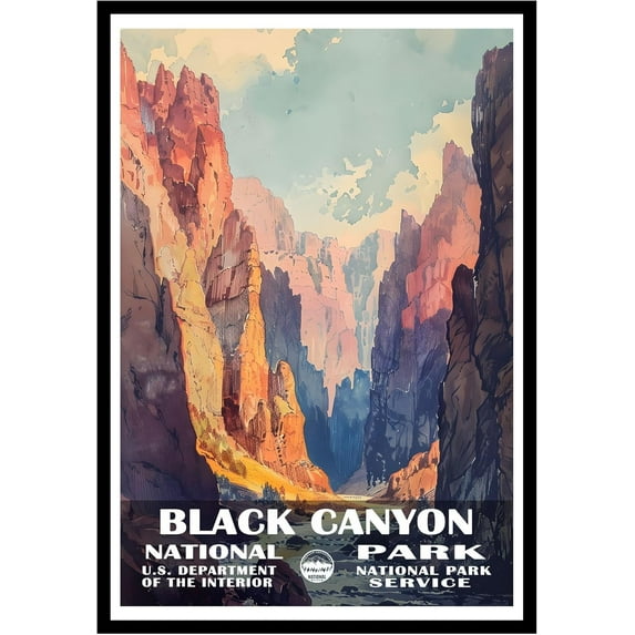 Eastern Print Black Canyon National Park Wall Art, National Parks Abstract Nature Landscape Forest Wall Art Pictures For Office Living Room (UNFRAMED), 8x12