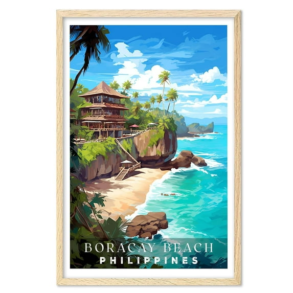 Eastern Print Boracay Beach Poster, Beautiful Beach Prints, Vintage Travel Posters, Travel Posters Philippines, Philippines Wall Art, Beach Lover Gift, Travel Lover Gift (UNFRAMED), 12x18