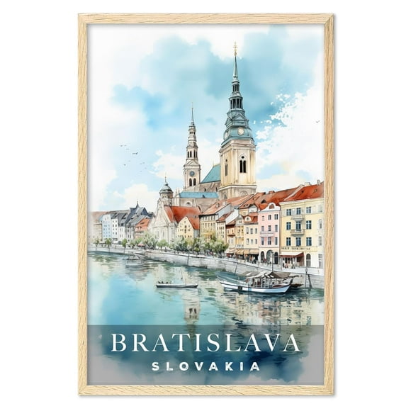 Eastern Print Bratislava Poster, Slovakia Poster, Slovakia Wall Art, Vintage Travel Poster, City Wall Art, Slovakia Gifts, Travel Prints, Travel Gifts (UNFRAMED) 16x24