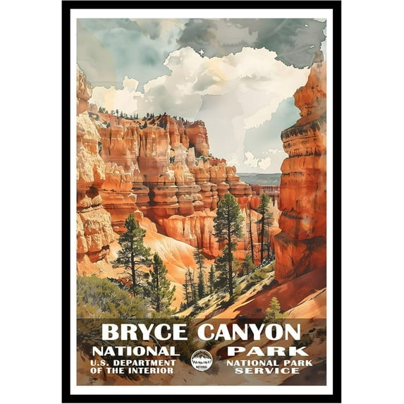 Eastern Print Bryce Canyon National Park Wall Art, National Parks Abstract Nature Landscape Forest Wall Art Pictures For Office Living Room (UNFRAMED), 18x24