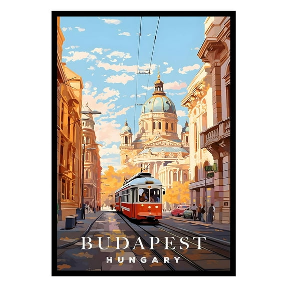 Eastern Print Budapest Poster, Hungary Poster, Budapest Wall Art, Vintage Travel Posters, City Wall Art, Travel Print, Travel Home Decor (UNFRAMED) 12x18