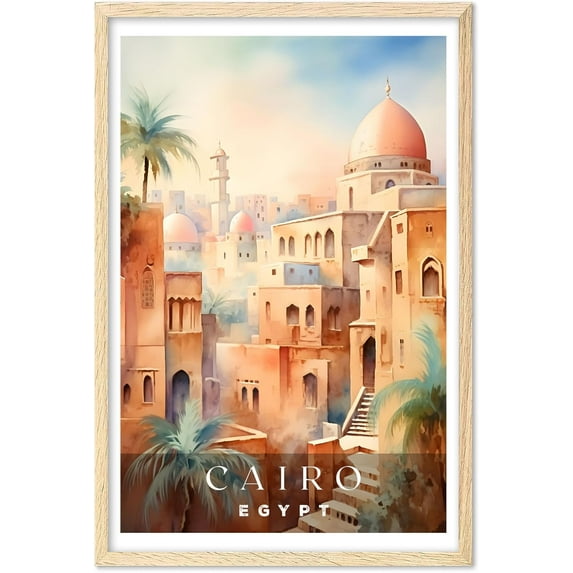 Eastern Print Cairo Poster, Egypt Poster, Cairo Wall Art, Vintage Travel Posters, City Wall Art, Cairo Gift, Travel Print (UNFRAMED) 24x36