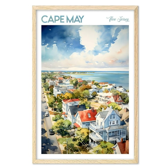 Eastern Print Cape May Poster, New Jersey Poster, Cape May Wall Art, Vintage Travel Posters, City Wall Art, Cape May Gift, Travel Print, Travel Gift (UNFRAMED) 8x12