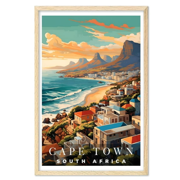 Eastern Print Cape Town Poster, South Africa Poster, Cape Town Wall Art, Vintage Travel Posters, Travel Wall Art, City Wall Art, Cape Town Gift, Travel Print, Travel Gift (Unframed)