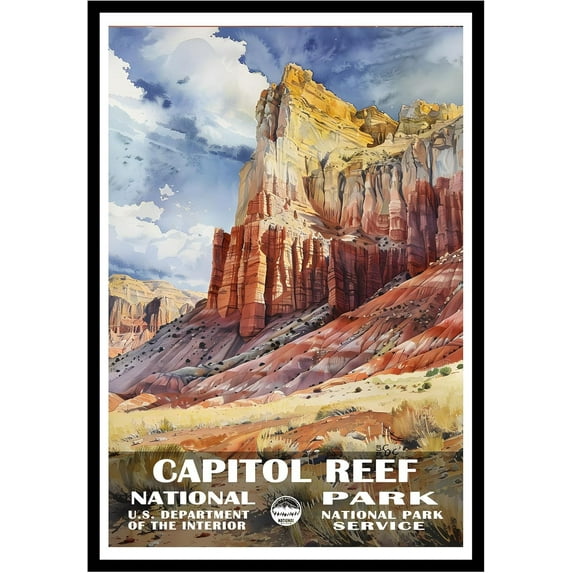 Eastern Print Capitol Reef National Park Wall Art, National Parks Abstract Nature Landscape Forest Wall Art Pictures For Office Living Room (UNFRAMED), 11x14