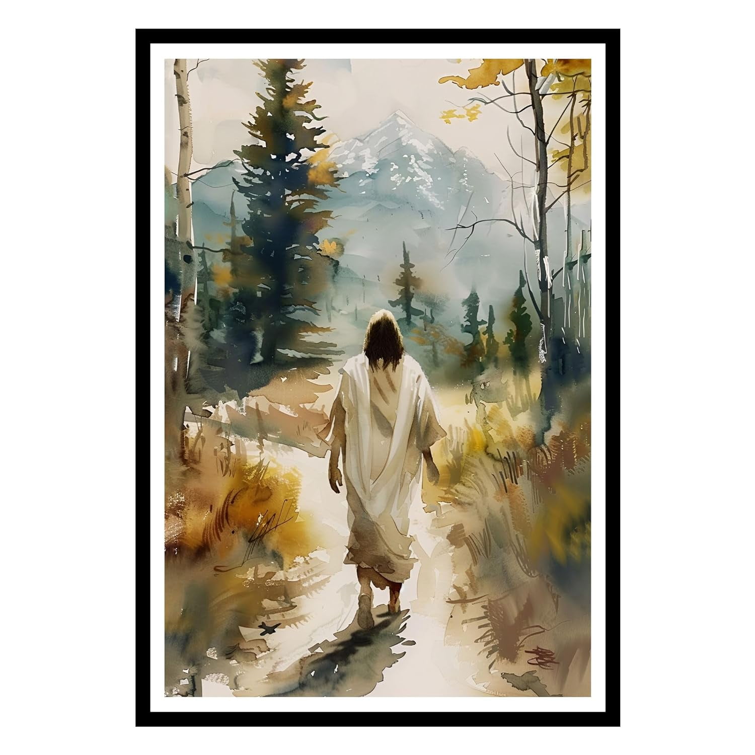 Eastern Print Christian Wall Art, Jesus Christ Watercolor, Jesus