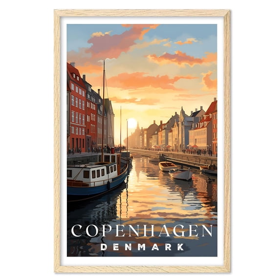 Eastern Print Copenhagen Poster, Denmark Poster, Denmark Wall Art, Vintage Travel Posters, Travel Wall Art, City Wall Art, Denmark Gift, Travel Print, Travel Gift (Unframed)