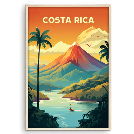 Eastern Print Costa Rica Poster, City Prints Wall Decor, Travel Poster, Travel Wall Art Decor, Colorfull Travel Poster Decor For Bedroom, Living room, Home Office, UNFRAMED 18x24