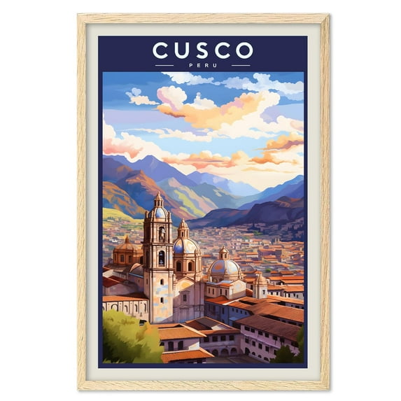 Eastern Print Cusco Poster, Cusco Print, Peru Poster, Peru Wall Art, Peru Gift, Vintage Travel Posters, Travel Print, Travel Gift, Housewarming Gift (UNFRAMED) 18x24