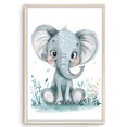 thumbnail image 1 of Eastern Print Cute Elephant Cartoon Safari Nursery Poster Wall Decor, Colorful Minimal Animal Wall Prints for Baby Room, Bedroom Home Office Classroom Must Have Decoration, UNFRAMED, 11x14, 1 of 4