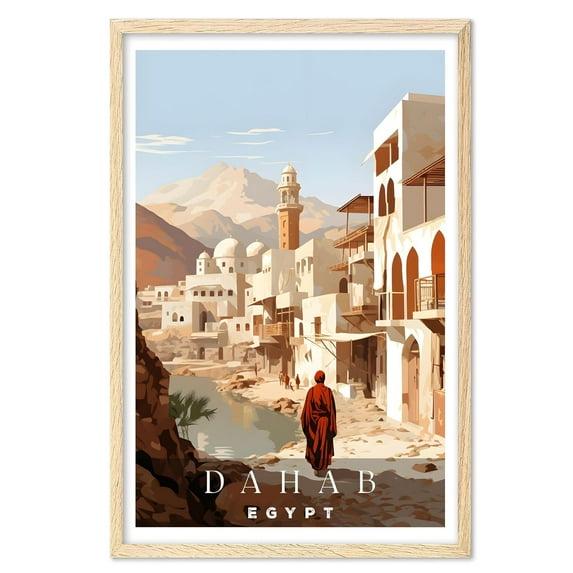 Eastern Print Dahab Poster, Dahab Print, Egypt Poster, Egypt Wall Art, Egypt Gift, Vintage Travel Posters, Travel Print, Travel Gift, Housewarming Gift (UNFRAMED) 18x24