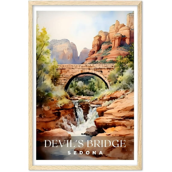 Eastern Print Devil's Bridge Poster, Sedona Poster, Devil's Bridge Wall Art, Vintage Travel Posters, City Wall Art, Stonehenge Gift, Travel Print (UNFRAMED) 11x14