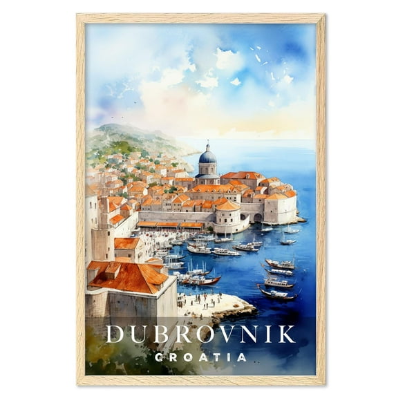 Eastern Print Dubrovnik Poster, Croatia Poster, Croatia Wall Art, Vintage Travel Poster, City Wall Art, Croatia Gifts, Travel Prints, Travel Gifts (UNFRAMED) 11x14