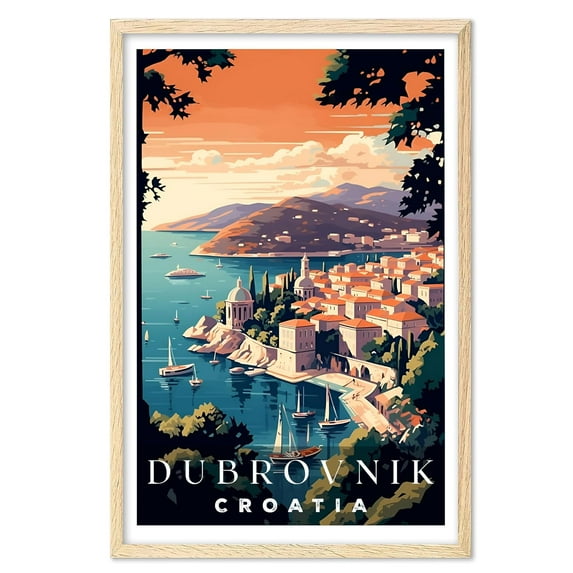 Eastern Print Dubrovnik Poster, Croatia Poster, Croatia Wall Art, Vintage Travel Posters, Travel Wall Art, City Wall Art, Croatia Gift, Travel Print, Travel Gift (Unframed), 16x24