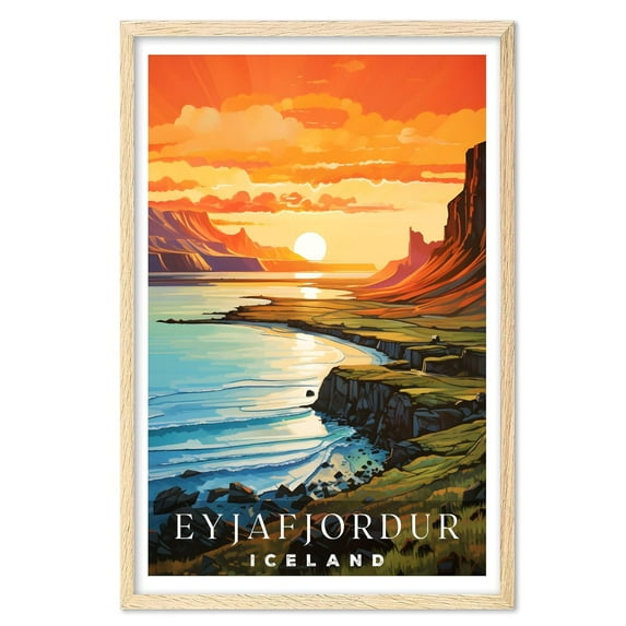 Eastern Print Eyjafjordur Poster, Eyjafjordur Print, Iceland Poster, Iceland Wall Art, Iceland Gift, Vintage Travel Posters, Travel Print, Housewarming Gift (UNFRAMED) 12x18