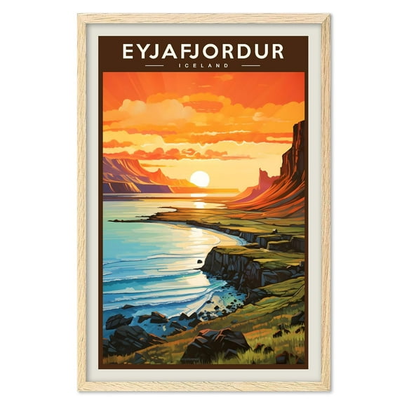 Eastern Print Eyjafjordur Poster, Eyjafjordur Print, Iceland Poster, Iceland Wall Art, Iceland Gift, Vintage Travel Posters, Travel Print, Housewarming Gift (UNFRAMED) 16x24