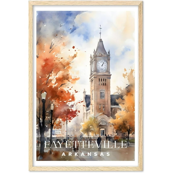 Eastern Print Fayetteville Poster, Arkansas Poster, Fayetteville Wall Art, Vintage Travel Posters, City Wall Art, Fayetteville Gift, Travel Print (UNFRAMED) 12x18