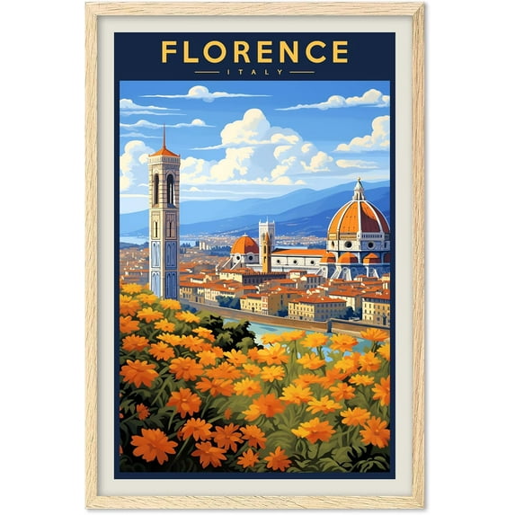 Eastern Print Florence Poster, Italy Poster, Italy Wall Art, Vintage Travel Posters, Travel Wall Art, City Wall Art, Italy Gift, Travel Print, Travel Gift (Unframed)