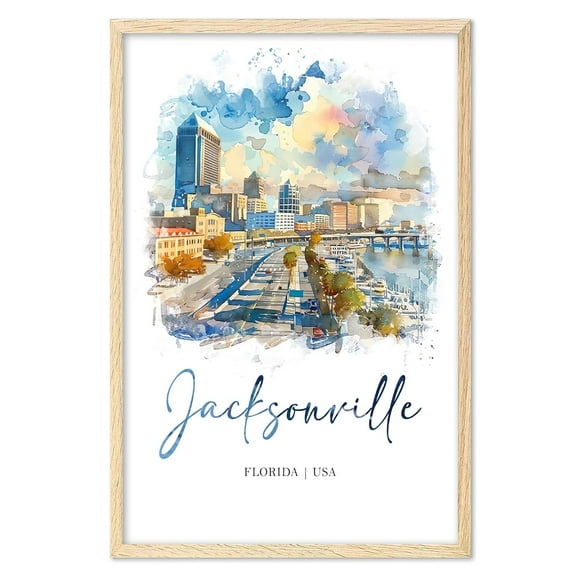 Eastern Print Florida Poster Art Print, States Landscape Wall Art Decor, Indiana Travel Poster, City Wall Art, USA Travel Poster, Office Living Room Wall Poster (UNFRAMED) 8x12