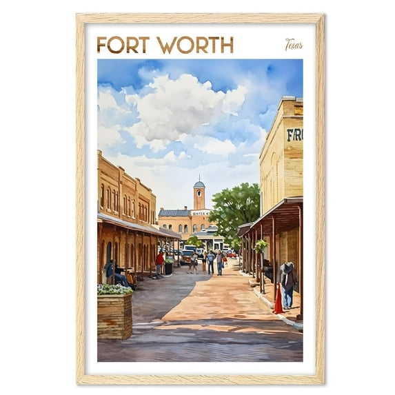 Eastern Print Fort Worth Poster, Texas Poster, Fort Worth Wall Art, Vintage Travel Posters, City Wall Art, Stonehenge Gift, Travel Print, Travel Gift (UNFRAMED) 18x24
