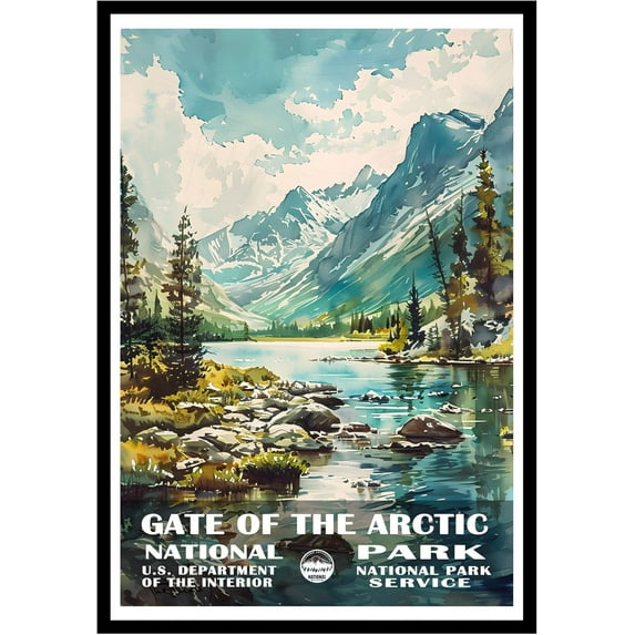 Eastern Print Gate Of The Arctic National Park Wall Art, National Parks Abstract Nature Landscape Forest Wall Art Pictures For Office Living Room (UNFRAMED), 11x14
