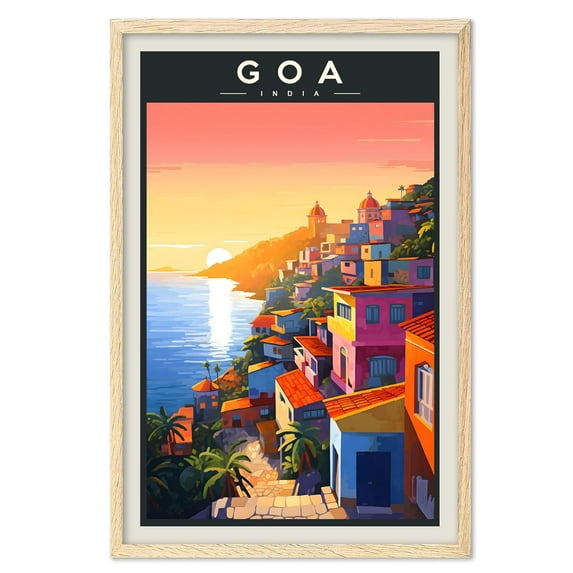 Eastern Print Goa Poster, Goa Print, India Poster, India Wall Art, India Gift, Vintage Travel Posters, Travel Print, Travel Gift, Housewarming Gift (UNFRAMED) 16x24
