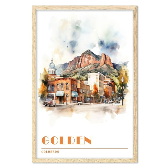 Eastern Print Golden Wall Art, States Landscape Wall Art Decor, Colorado Travel Posters, City Wall Art, Travel Posters, USA Travel Posters, Office Living Room Wall Posters (UNFRAMED) 20x30