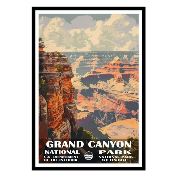 Eastern Print Grand Canyon Poster, Grand Canyon National Park Poster, Grand Canyon Wall Art, National Park Wall Art, National Park Print for Living Room (UNFRAMED), 24x36