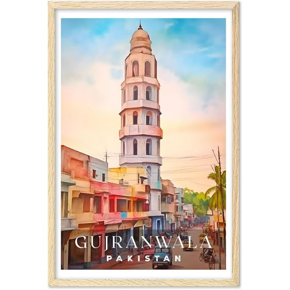 Eastern Print Gujranwala Poster, Pakistan Poster, Gujranwala Wall Art, Vintage Travel Posters, City Wall Art, Gujranwala Gift, Travel Print (UNFRAMED) 16x24