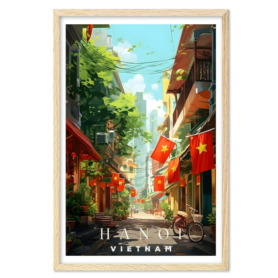 Eastern Print Hanoi Poster, Hanoi Print, Vietnam Poster, Vietnam Wall Art, Vietnam Gift, Vintage Travel Posters, Travel Print, Travel Gift, Housewarming Gift (UNFRAMED) 12x18