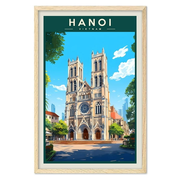 Eastern Print Hanoi Poster, Hanoi Print, Vietnam Poster, Vietnam Wall Art, Vietnam Gift, Vintage Travel Posters, Travel Print, Travel Gift, Housewarming Gift (UNFRAMED) 8x12