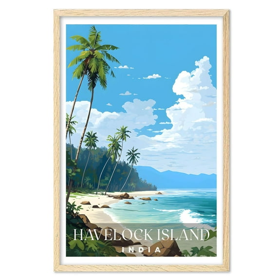 Eastern Print Havelock Island Poster, Havelock Island Print, India Poster, India Wall Art, Vintage Travel Posters, Travel Print, Travel Gift, Housewarming Gift (UNFRAMED) 20x30