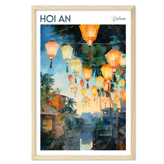 Eastern Print Hoi An Poster, Vietnam Poster, Hoi An Wall Art, Vintage Travel Posters, City Wall Art, Stonehenge Gift, Travel Print, Travel Gift (UNFRAMED) 16x20