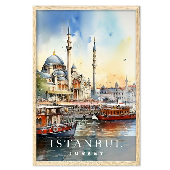 Eastern Print Istanbul Poster, Turkey Poster, Turkey Wall Art, Vintage Travel Poster, City Wall Art, Turkey Gifts, Travel Prints, Travel Gifts (UNFRAMED) 12x18
