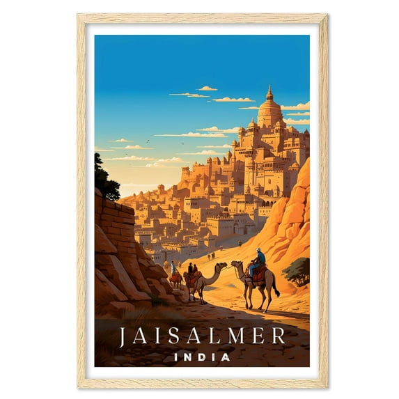 Eastern Print Jaisalmer Poster, Jaisalmer Print, India Poster, India Wall Art, India Gift, Vintage Travel Posters, Travel Print, Travel Gift, Housewarming Gift (UNFRAMED) 20x30