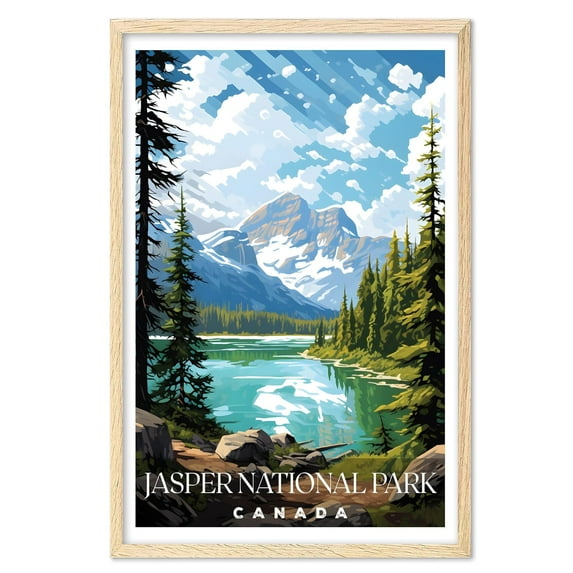 Eastern Print Jasper National Park Poster, Canada Poster, Canada Wall Art, Canada Gift, Vintage Travel Posters, Travel Print, Travel Gift, Housewarming Gift (UNFRAMED) 12x18