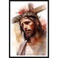 thumbnail image 1 of Eastern Print Jesus And The Cross Christian Wall Art, Jesus Portrait, Bible Posters, Religious Wall Art, Christian Home Decor, Artwork God Pictures For Living Room (UNFRAMED)., 18x24, 1 of 1