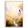 thumbnail image 1 of Eastern Print, Jesus With Flock Of Sheep Print, The Lord Is My Shepherd, Jesus Portrait, Jesus Wall Art, Printable Wall Art Decor, Religion Bible Poster For Church Living Room, UNFRAMED 12x18, 1 of 4
