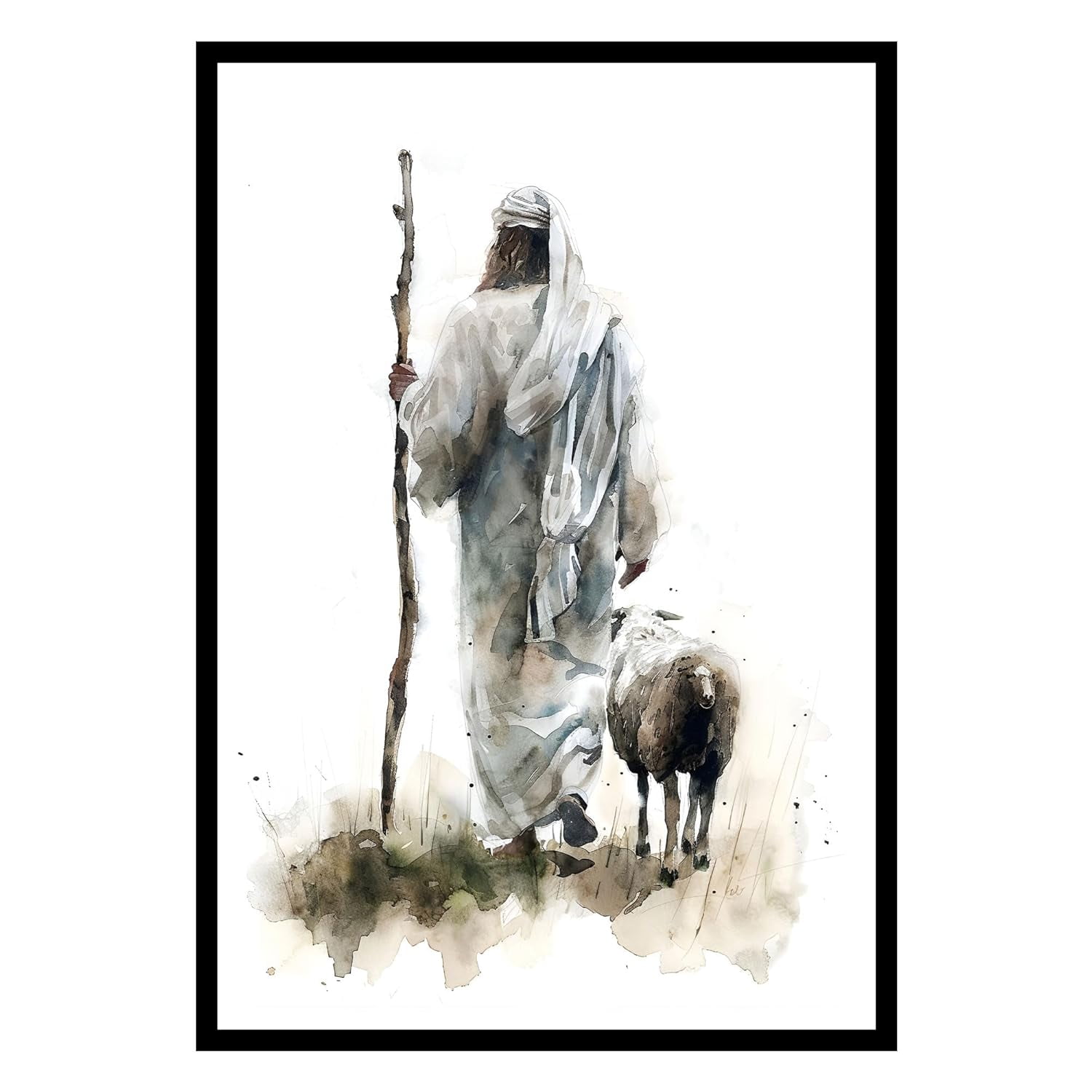 Eastern Print Jesus and Lamb, Jesus Paintings For Wall, The Good ...