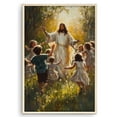 thumbnail image 1 of Eastern Print Jesus Plays With Children Poster, Christian Pictures Wall Decor, Catholic Sacred Heart Of Jesus Painting, Religion Bible Poster For Church Prayer Room Living Room, UNFRAMED 8x12, 1 of 4