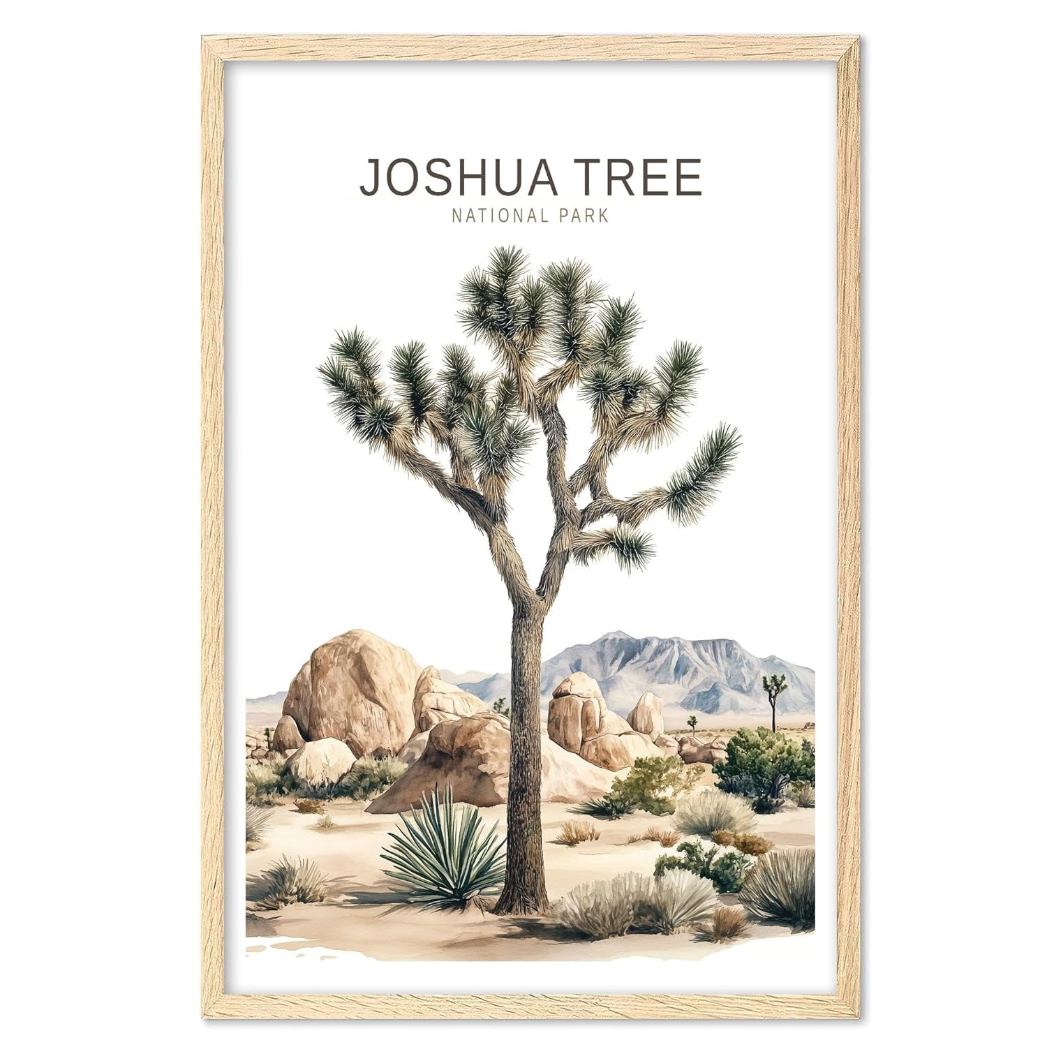 Eastern Print Joshua Tree National Park Watercolor Art Print, National ...